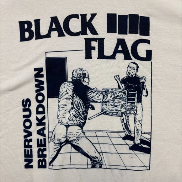 Black Flag Nervous Breakdown Punk Rock Band T-Shirt Size Extra Large - Picture 2 of 5